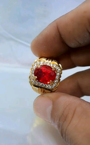 Cincin Pria Batu Akik Merah Siam Top Quality Perak Bangkok (12)
