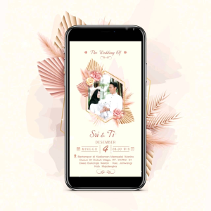 Undangan Pernikahan Desain Bunga Romantis | Free Thanks Card Plastik Label dan Video Undangan Digital | Kartu Undangan Murah | Isi 100 Pcs