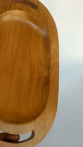 Nampan Penyaji Bentuk Oval Kayu Jati Ukuran 29x15cm