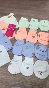 Sét Mũ Bao Tay Bao Chân 5 Chi Tiết Cho Bé Sơ Sinh Chất Thun Lạnh Pettit Cao Cấp siêu mềm cực mát | Bao Tay Chân cho trẻ sơ sinh 0-3 tháng | Nón Sơ Sinh
