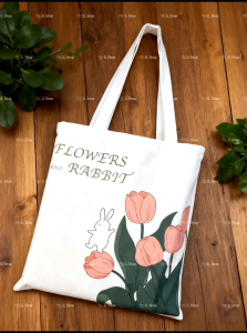 High Quality Flower Design Canvas Tote Bag Katcha Bag / shopping bag / ecofriendly / canvas bags /eco bag