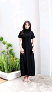 Dress/inner Gamis muslimah lengan pendek/Daleman Gamis wanita tangan pendek size L fit to All size bahan  Rayon Spandex adem strech serta nyaman saat dikenakan.