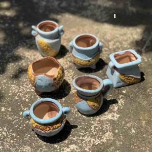 Bộ 6 chậu trồng câu sen đá/xương rồng/bonsai kiểu Aladdin/Mini Pot