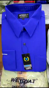 Wendya.T Kemeja Formal Reguler Warna Biru BCA✓Kemeja Pria Polos Lengan Panjang