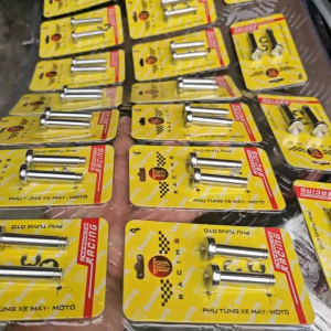 Cặp chốt xỏ gác chân kèm lông đền đỏ lắp cho các dòng xe Honda ya