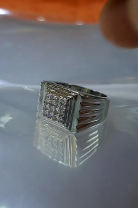 Cincin Pria Titanium Vier Lapis Kristal Anti Karat (46)