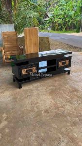 Meja TV Hitam Minimalis TERLARIS - Bufet TV 2 Laci Modern