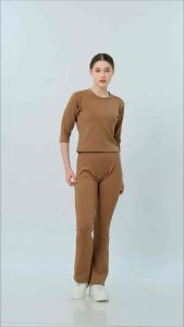 FLARE Celana panjang Cutbray wanita Pinggang Highwaist Bahan Stretch Melar Elastis bisa untuk Olahraga Wanita Bawahan Slim Formal Casual