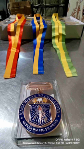50pcs 6cm Kagawaran bronze Medals with 50pcs unattached two-color lanyards
