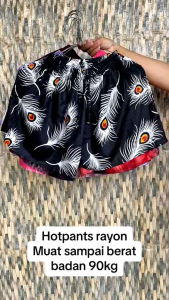 Isi 5pc Celana Hotpants Wanita Bahan Rayon Adem Muat BB 90kg