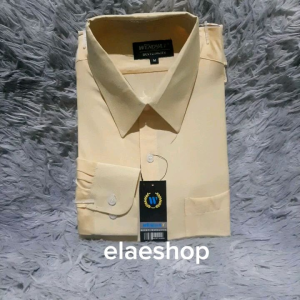 COD✅WENDYAT kemeja pria formal kuning gading/kemeja polos lengan panjang