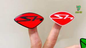 Logo Sh ánh camay tem nổi dán mặt nạ trang trí xe.