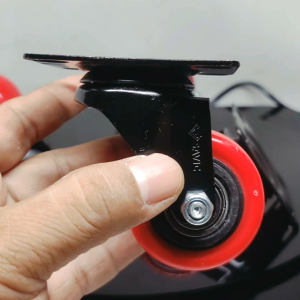 Roda Caster Merah Plat Tebal Hidup Tanpa Rem 2 Inci