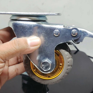 Roda Karet Kembang Heavy Duty 3 Inch Hidup Plus Rem