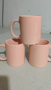 3pcs.Peach/Kulay Melon Coffee Mugs 13oz MicrowavableDishwasher Safe