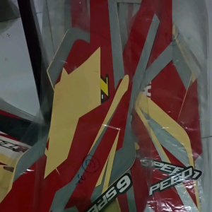 STIKER STRIPING LIS BODY MOTOR YAMAHA RXZ RX Z MERAH SILVER 1991 1992 91 92 HITAM