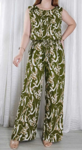 CALESHA | CHALLIS TERNO WIDELEG PANTS SLEEVELESS BLOUSE FIT S-L