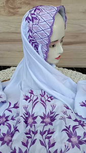 MUKENA DEWASA TERUSAN BAHAN KATUN MIKRO MOTIF BUNGA FATMA