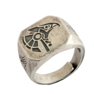 Cincin Etnik Motif Lambang Simbolik Mesir Kuno (Adjustable)