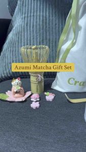 Azumi Matcha Gift Set (Azumi Matcha Gift Set( Akifumi Organic Matcha+ Sakura Bamboo Whisk+ Chashaku+ Free CraveBetter Linen Bag)