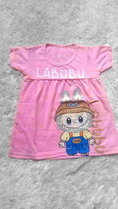Dress Labubu Topi Cute Dress Anak Perempuan