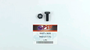 Baut Baja 6 X 15 (+ Mur) Harga Per 1 PC - Baud Mor Baja M6 Bibir Topi 6mm Panjang 15mm mili Kunci 10