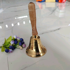 Bel Lonceng Kuningan Besar Tangkai Kayu Bel Klinting Es