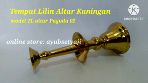 Tempat Lilin Altar Pagoda 02 Kuningan Brass antik Candle Holder Kaki Dian altar gereja dekorasi lilin besar jumbo lilin aromaterapi cawan parabola