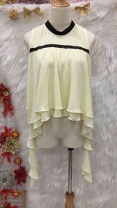 Áo Voan Bèo Tầng Croptop Dây Xoắn - Size S M(#A99)