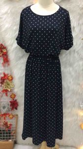 Đầm Chấm Bi Phom Xoè Dáng Dài hiệu GU 2 hand