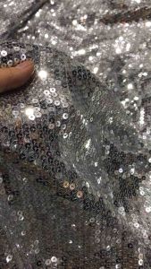 Vải kim sa màu xám bạc co giãn 4 chiều mềm rũ (khổ 1m5)may đầm váy dạ hội vest comple thời trang