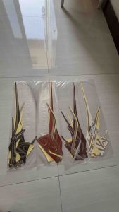 STIKER STRIPING LIS LES BODY YAMAHA FINO PREMIUM 125 2016 MERAH GLOSY