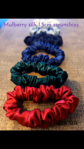 [NEW] The Tiara Silk Mulberry Silk Scrunchies 22 Momme -Small- 1.5cm 1 pcs silk hair band tie rope sutera ikat ramput
