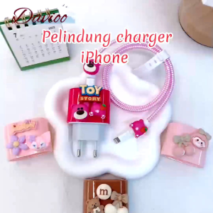 Pelindung Kabel Charger Iphone18w & 20w | Pelindung Kabel Carger Pelindung Adaptor Charger Pelindung Carger Iphone Motif Cantik Lucu Bervarias