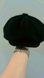 TOPI NEWSBOY CLASIK WOOL HITAM