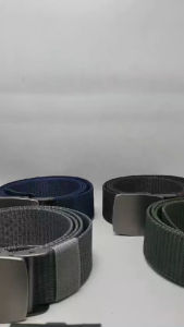 Sabuk Ikat Pinggang Pria Remaja dan Dewasa Bahan Kanvas Nylon Tebal Kepala Besi Bakar Model Polos Terbaru Kekinian