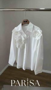 เสื้อเชิ๊ต ดีไซน์แต่งดอกกุหลาบ