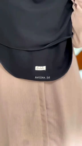 JILBAB SEGI EMPAT OVAL 130X130 JUMBO Syari Jetblack Premium Hight Quality - khimar OVAL jumbo syari premium