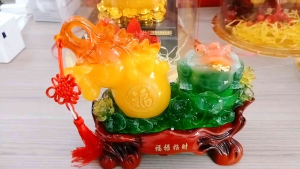 Hồ Lô Vàng Phong Thuỷ Ghiền Thừ Cóc Ba Chân Hút Tài Lộc May Mắn