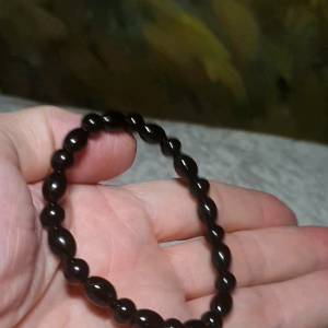 6.5x6.5x8mm rare olive shape natural untreated Black Tourmaline bracelet [Natural Crystal] 6.5x6.5x8毫米全天然黑碧玺手链