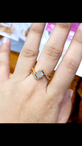 Cincin Permata Wanita Aksesoris Perhiasan Lapis Emas Free box