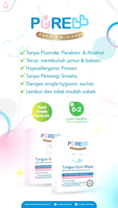 Pure bb tongue gum wipes 20 sheets pembersih lidah dan gusi bayi origila dan strawberry