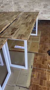 ม้านั่ง สไตล์ลอฟท์งานเหล็กแท้ไม้แท้ท็อปไม้พาราประสาน