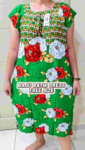 BAJU BATIK  KOTAK TANGAN BAJU BATIK TIDUR FREE SIZE.