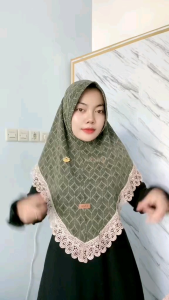 Hijab Instan Pet Antem Harian/Jilbab Cyla Renda Free Pin Jersey Twotone