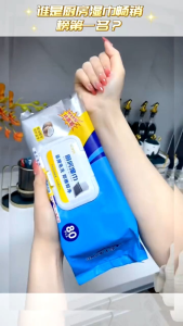 🇲🇾Readystock🇲🇾 80pcs Giant Size Kitchen Wet Tissue 厨房湿巾80片去油加厚加大 Cleaning Degreasing Tissue 椰油精华 Coconut Oil Essence