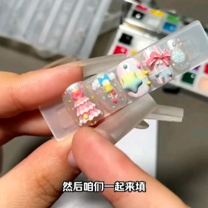 #15 Christmas Nail Art 3D Mold DIY Manicure Silicone Model 圣诞节美甲模具圣诞树卡通圣诞老人硅胶磨具