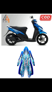 Stiker Striping Lis Les Motor Yamaha Mio Smile 2011 Biru Standar Full Set
