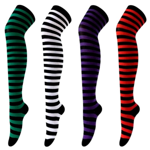 Cotton Socks Women Warm Thigh High Socks Spcks Over Girl Winter Stripe Soft Cotton Socks