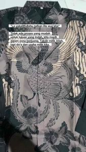 Camar ungu mouve hitam kemeja batik pria lengan panjang slimfit lapis furing